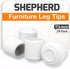Shepherd Hardware 1-1/8" Round Non-Marking Rubber Slip-On Chair Leg Tips, Non-slip Protective