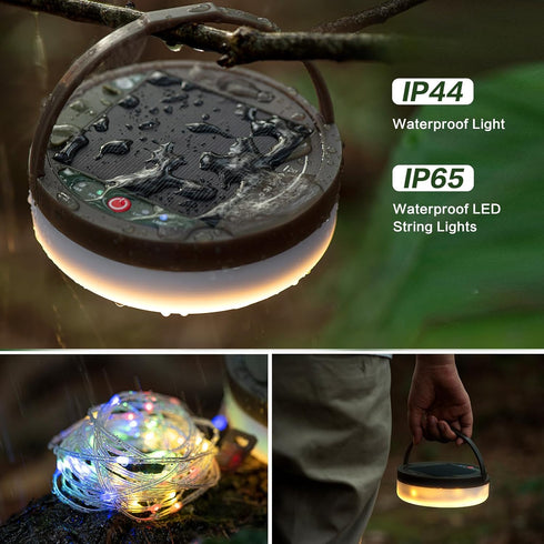 Sutaig 4 1 8 Modes(72.2Ft), 30s Solar Camping String Lights, in Outdoor Camping Lantern with Lighting Quick Recovery