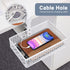 Under Desk Drawer Organizer, Clip-on Cup Holder, Rotated Storage Drawers for Desk Organizer, White