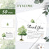 50Pcs FYSUIMU Funeral Thank You Cards Bulk Boxed Tree Sympathy Thank You Cards with Sticker Envelope Bereavement Card