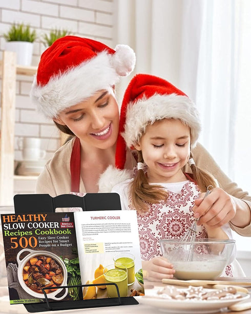 MSDADA Desk Book Stand Metal Reading Rest Cookbook Holder, Adjustable and Portable for Recipes and Textbooks