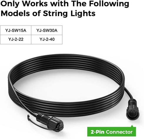S14 10 XMCOSY+ Smart Warm White String Lights Extension Cord Ft