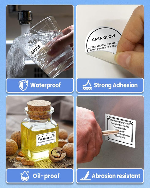 Phomemo 1.57" Adhesive Round Labels, Transparent Circle for M110/M120/M220, 180 Labels/1 Roll
