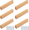 PIYYQNY Cabinet Hardware 6 Pack Natural Wood Cabinet Pulls Drawer Wardrobe Wooden Handles