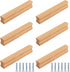 PIYYQNY Cabinet Hardware 6 Pack Natural Wood Cabinet Pulls Drawer Wardrobe Wooden Handles