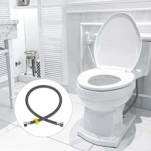 uxcell Faucet Supply Line Connector - G1/2 Female x G1/2 Female 28 Inch Long Braided 304 Stainless Steel Water Supply