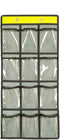 Classroom Pocket Chart for Cell Phones, Over The Door Hanging Organizer with 12 Clear Pockets (GREY)