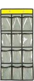 Classroom Pocket Chart for Cell Phones, Over The Door Hanging Organizer with 12 Clear Pockets (GREY)