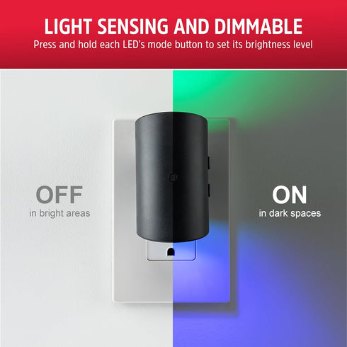 Dimmable, 1 Pack 85615 Energizer Directional LED Swivel Sconce Night Light, Plug-in, Color-Changing & Warm White