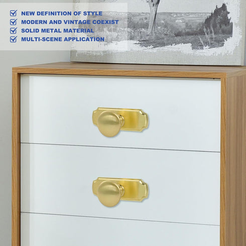 PILYON 2 Pack Cabinet Knobs Cabinet Door Knob Gold Black Bedside Table Handle Wardrobe Cabinet Drawer Zinc Alloy Knob