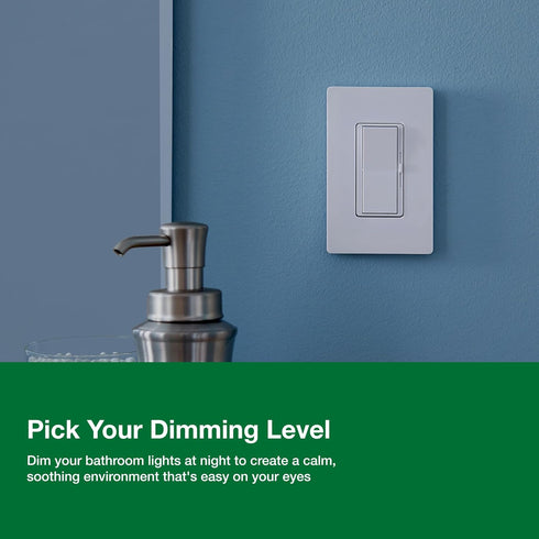 Dimmer Dimmable Bulbs, 150 3-Way, DVCL-153P-AL, Lutron Diva LED+ Light Switch for LED, Halogen, and Incandescent Watt