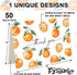 50 4 6 Inch FYSUIMU Pcs Little Cuties Thank You Cards Greeting Cards with Envelopes Stickers Orange Watercolor Blank