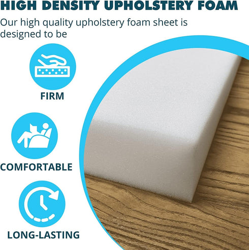 Foamma 2-Pack 2" 18" 18" x x High Density Upholstery Foam - Chair Cushion Square Foam for Dining Chairs, Wheelchair