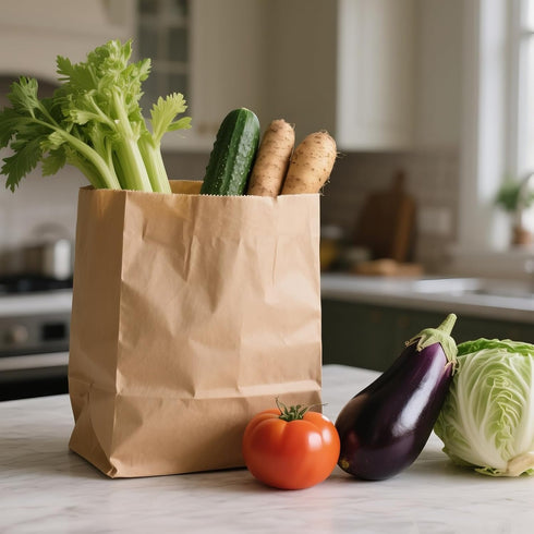MAXTBEE 50 Pack Bags,58 Lbs Bag,14x10.5x6.5 Inch Paper Kraft Paper Heavy Duty Large Grocery Brown Bags for Storage,Take