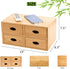ZOOFOX Bamboo Desk Organizer, 100% Natural Bamboo Storage Box with 4 Drawers for Makeup Vanity and Office Supplies
