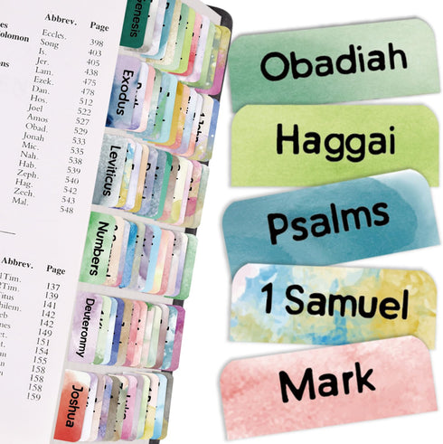 Wanshui Bible Tabs,Laminated Tab for Women and Men,Reposition Large Print Stickers,Easy to Read