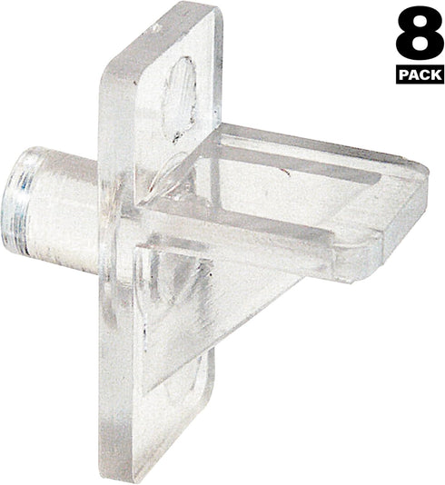 PRIME-LINE 10136 1/4 (8 Pack) U In., Clear Plastic, Shelf Support Peg