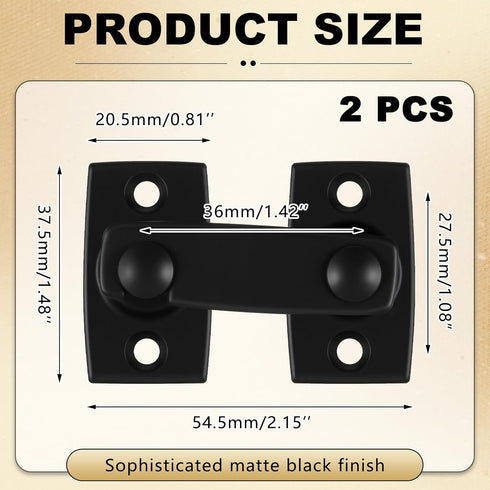 2 Pack 7/8" 2-3/32" 180 Hicarer Solid Brass Shutter Bar Latch x Barn Door Lock Degree Safety Heavy Duty Flip Gate