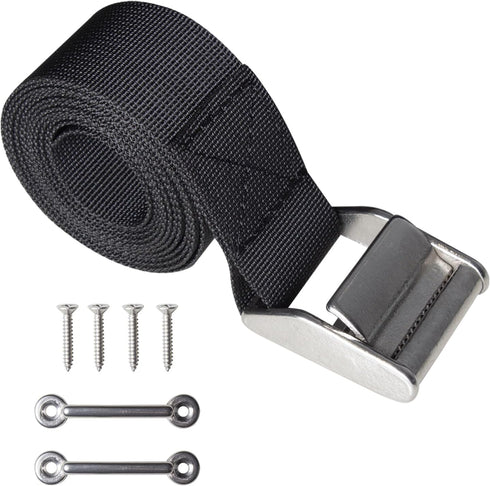 UCEDER 56" Battery Tie Down Strap Kit, with Stainless Steel 316 Buckle and Eye Strap Mounts, 1 Pack