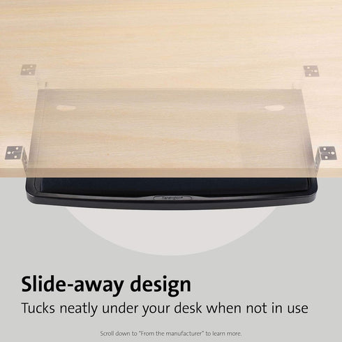 Kensington K60004US Keyboard Tray, Under Desk, Ergonomic Slide-Out, 24.5" x 11.75", Black