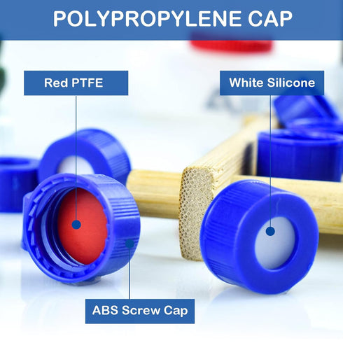 2mL Autosampler Vials, 9-425 HPLC Vials with Screw Cap, 100 Pcs Borosilicate Sample Vial