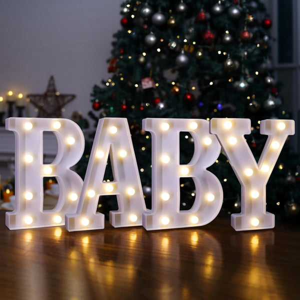 Light Up Letters for Baby Shower Decoration, Battery Powered Marquee LED Letter