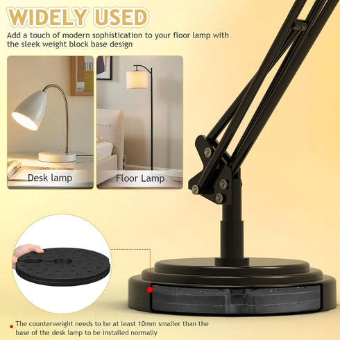 10. 6 Inch SEWACC Lamp Base Weight Block Weighted Floor Lamp Base for Home Bedroom Living Room Diameter