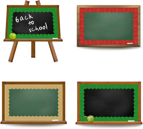 Whaline 98.4Ft Christmas Glitter Bulletin Board Borders - 3 Rolls Red Green Gold Die-Cut Trim for School Office