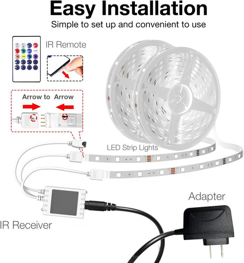 100 50 *2 DAYBETTER ft Smart WiFi Led Lights, Led Strip Lights Work with Alexa and Google Assistant, App Voice Remote