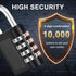 ZHEGE Gym Lock, 4 Digit Combination Padlock for Locker, School, Storage, Black