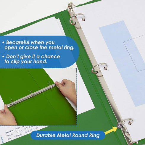BAZIC 3 Ring Binder 1.5" Economy View Binders Organizer - Green, Round Ring, Holds 250 Sheets, for School Office Home,