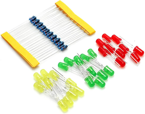 Gikfun 30pcs LEDs and 220ohm Resistor Experiment Kit for Raspberry Pi Arduino MCU