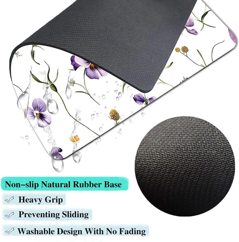 IMAYONDIA 9.5" 7.9" Computer Mouse Pads for Desk, Sage Green Floral Mouse Pad Small Square Computer Mousepad, x