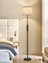 60" A19 9W 3000K-6000K 10%-100% Dimmable Bulb Modern Floor Lamp for Living Room Bedroom, Standing Lamp with White Linen