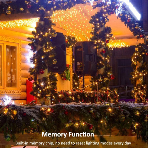 78.74ft 240 8 Brizled Outdoor Christmas Lights, LED Christmas Lights, Plug in Christmas Tree Lights Connectable, Modes