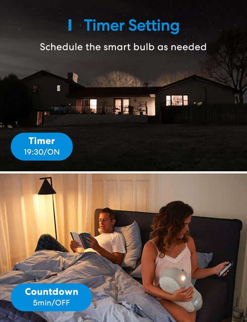 meross Smart Light Bulb BR30 Flood WiFi LED Bulbs Dimmable E26 Multicolor 2700K-6500K RGBCW Compatible with Apple