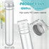 Dandat 100 Pcs Test Tubes 40 ml Plastic Test Tubes with Screw Lids, Clear Candy Tubes for Sample Powder Storage