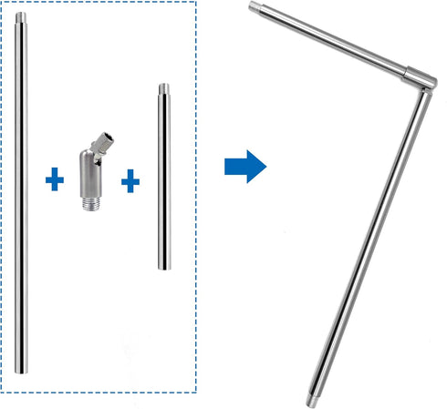 ECUDIS 1/8-IP 3/8" 180 12 Inch 6 Inch Pendant Stem Extension Rod Kit Threaded Diameter Downrods with Degrees Ceiling