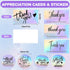 Ycxvacop 50 Pcs Metallic Bubble Mailers,With Thank You Cards and Stickers,Holographic Bubble Mailers,Self Seal Poly