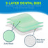 917462 3 13 18 (Pack 500) 2-Ply TIDI Choice Dental Bib, Green, Layers, W x L of Disposable Dental Bibs Embossed Tissue