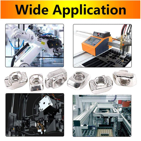 2020 Series T Nuts, 105pcs M4 Sliding T Slot Nut Hammer Head Fastener Nut for Aluminum Extrusion Profile