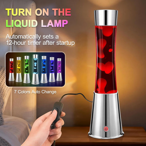 17 Remote,15.6" Colors Changing Liquid Motion Lamp with LED Night Light Relaxing Table Lamp for Kids & Adults, Liquid