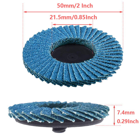 Saipor 10pcs 2 Inch 80 1/4" Saiper Grit Roll Lock Flap Sanding Disc Quick Change Zirconia Alumina Grinding Wheels
