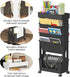 5-Tier BYFU Movable Bookshelf Cart, Rolling File Paper Storage Organizer Mobile Bookcase with Wheels for Home Office