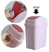 Teyyvn 7 Liter / 1.8 Gallon Plastic Trash Can with Swing Lid (Pink)