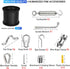 Yawuztu 164FT 304 Black Vinyl-Coated Stainless Steel Cable Heavy Duty String Lights Hanging Kit with Turnbuckle