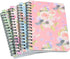 Yansanido Spiral Notebook, 4 Pcs A6 Flower Design, 80 Sheets - 160 Pages Thick Hardcover 8mm Ruled Journals for Study
