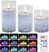Tzgckui Flickering Flameless LED Candles with Remote,Color Changing Candles Battery Candles with Timer,4''