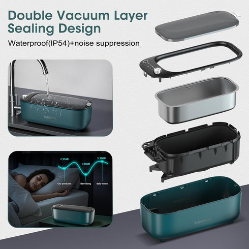 47KHz 50KHz, Ultrasonic Jewelry Cleaner, Smart Variable Frequency - Professional Sonic Cleaning Machine with UV