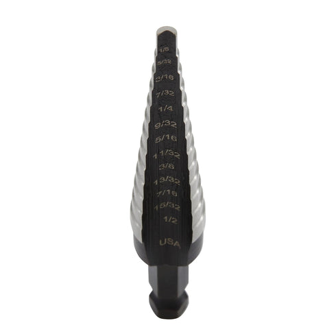 Irwin Tools IRWIN Step Drill Bit, 1/8-Inch to 1/2-Inch, 1/4-Inch Shank, Silver